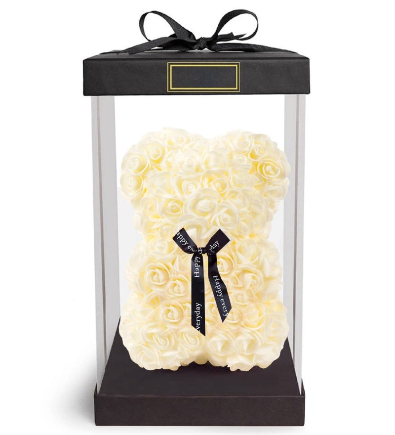 Krem Gül Ayıcık 20 cm – Zarif ve Romantik Hediye Seçeneği